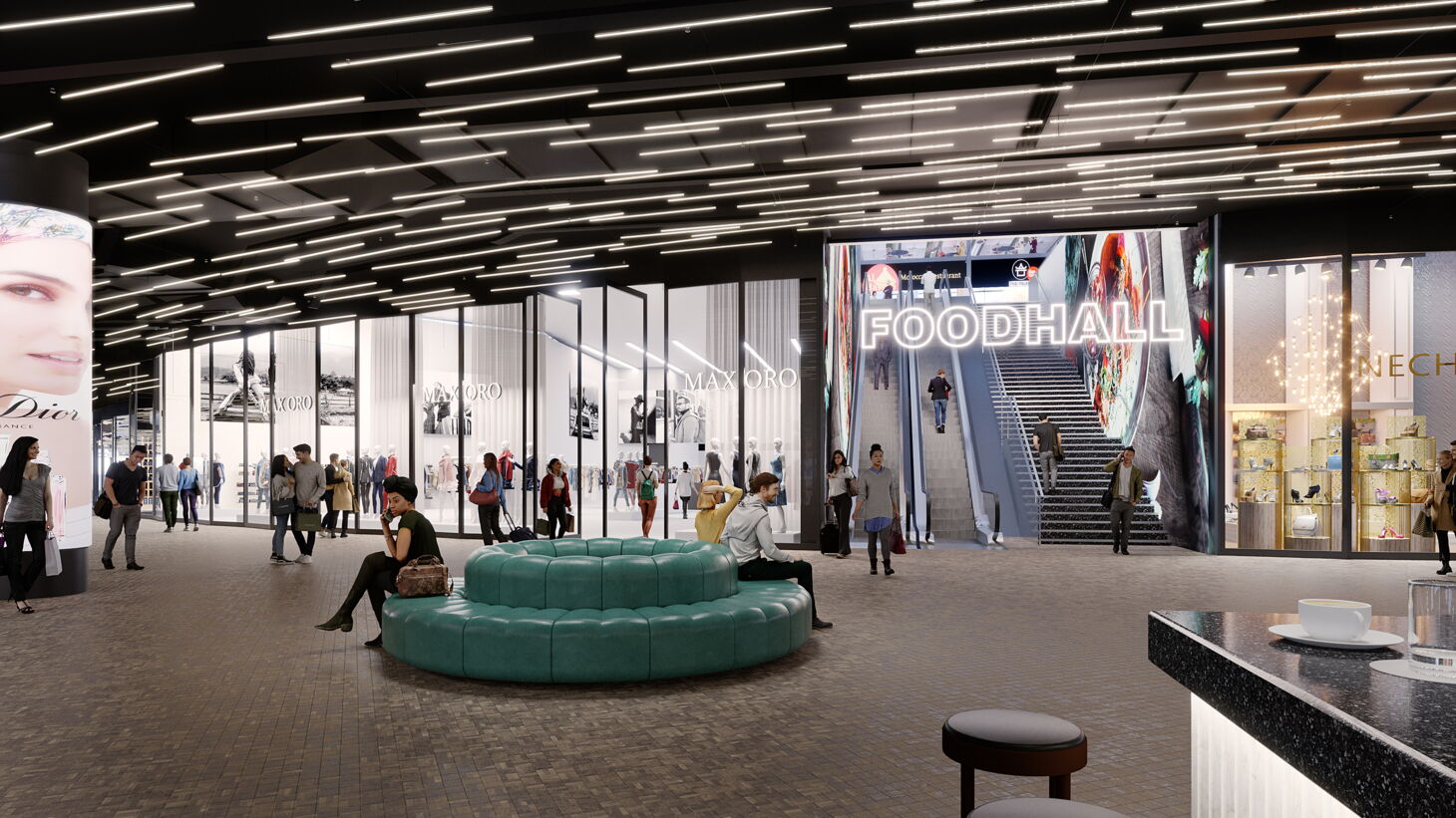 Der Flughafen Zürich erhält neue RetailFlächen und eine Food Hall