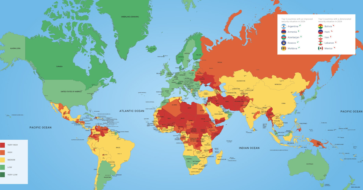 Risk Map 2025 zeigt erhöhte Reiserisiken in zahlreichen Ländern ...